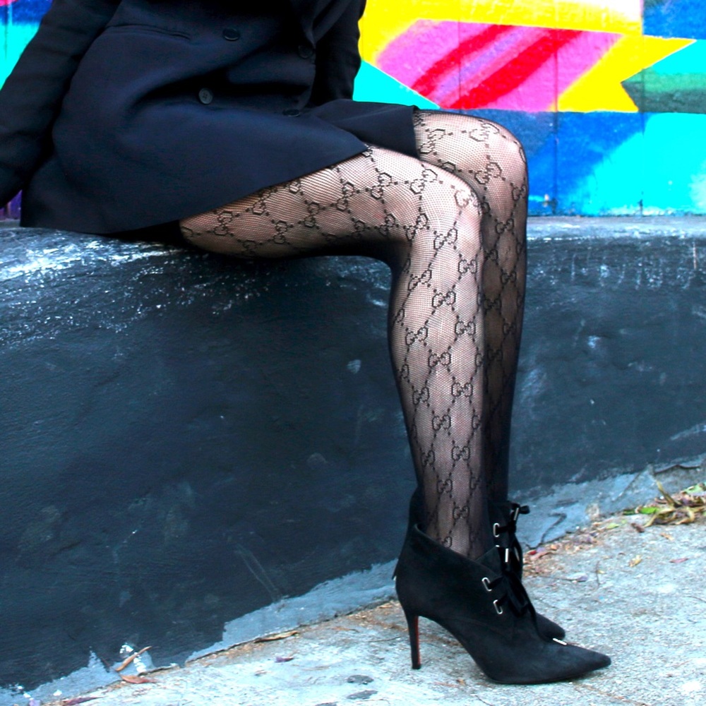 GG Tights Designer Inspired Luxury Lace Pantyhose